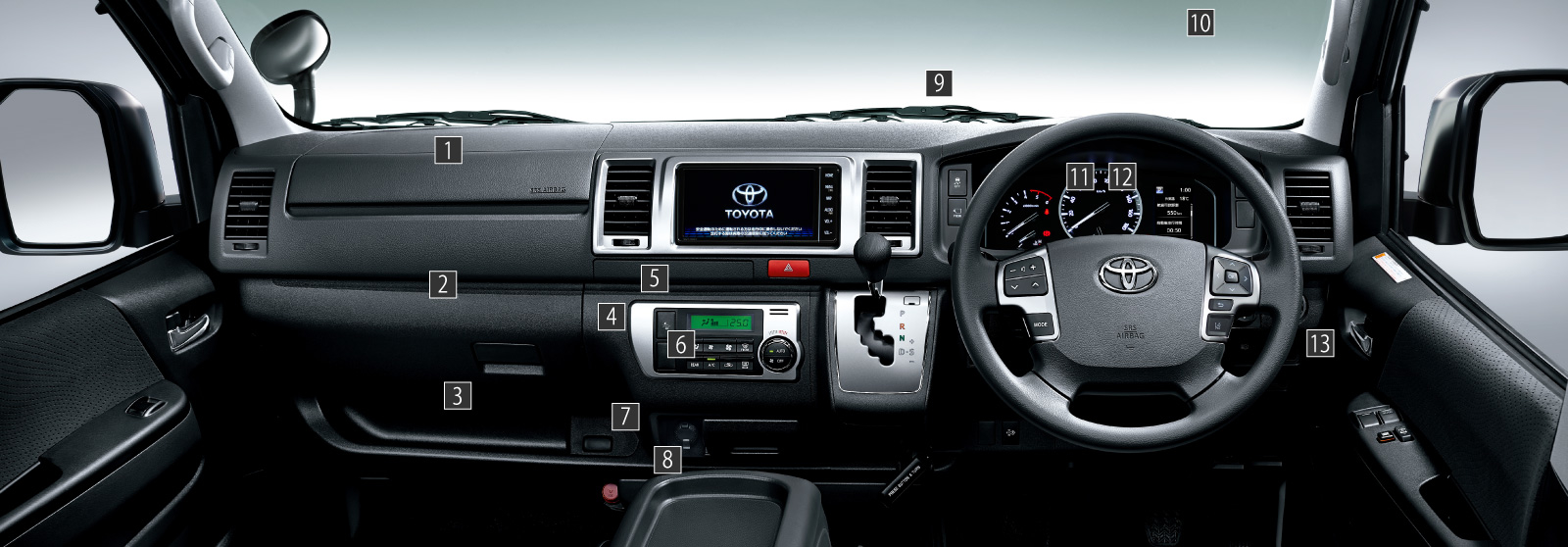 ゼノン2ゴースト　ハイエース5型　運転席，助手席セット　2点。 トヨタ TOYOTA ハイエース レジアスエース用 サンシェード 運転